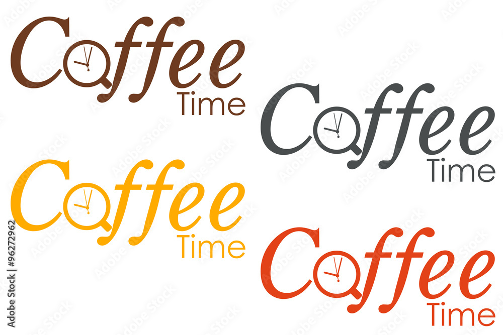 Icono plano Coffee Time en varios colores #2 Icono plano Coffee Time en varios colores #2