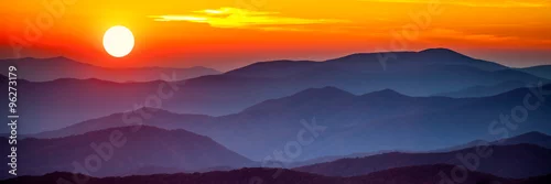 Panel kuchenny z motywem Smoky mountain sunset