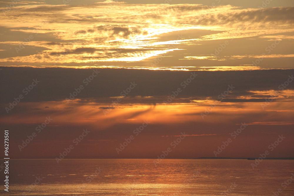 beautiful sunrise on the Gulf of Finland. 