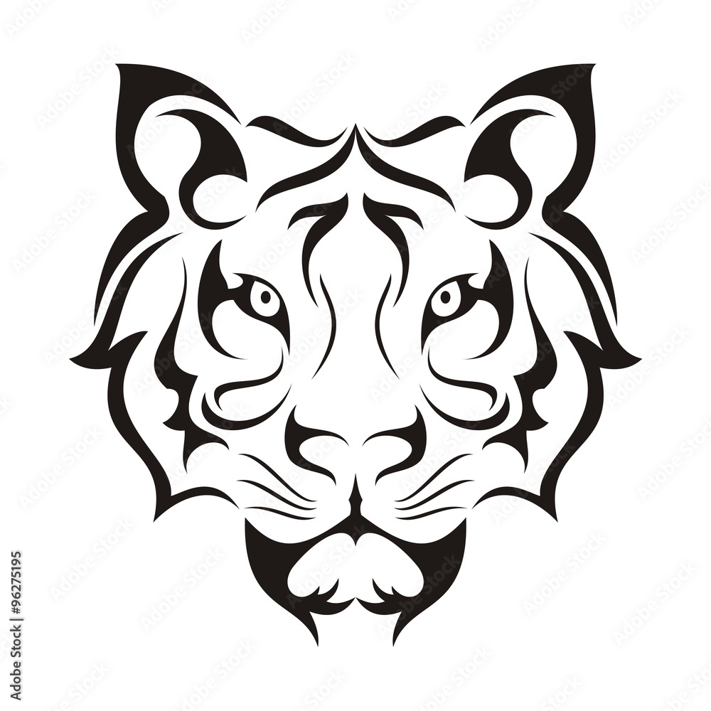 Tiger Face Tribal Template Stock Vector | Adobe Stock