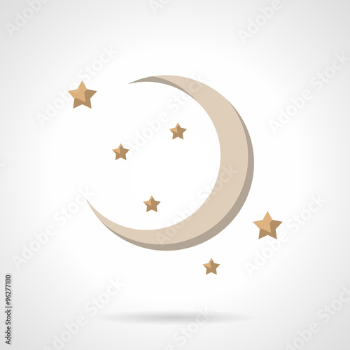 Flat color crescent vector icon