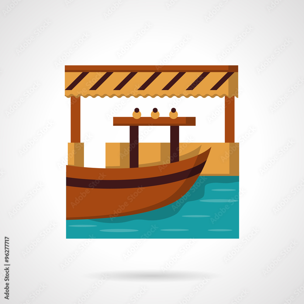 Obraz premium River dock flat color vector icon