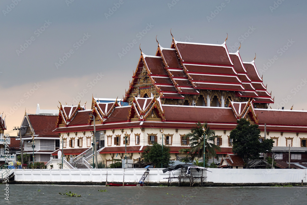 Buddhist temple on the banks of the river Buddhist temple on the banks of the river