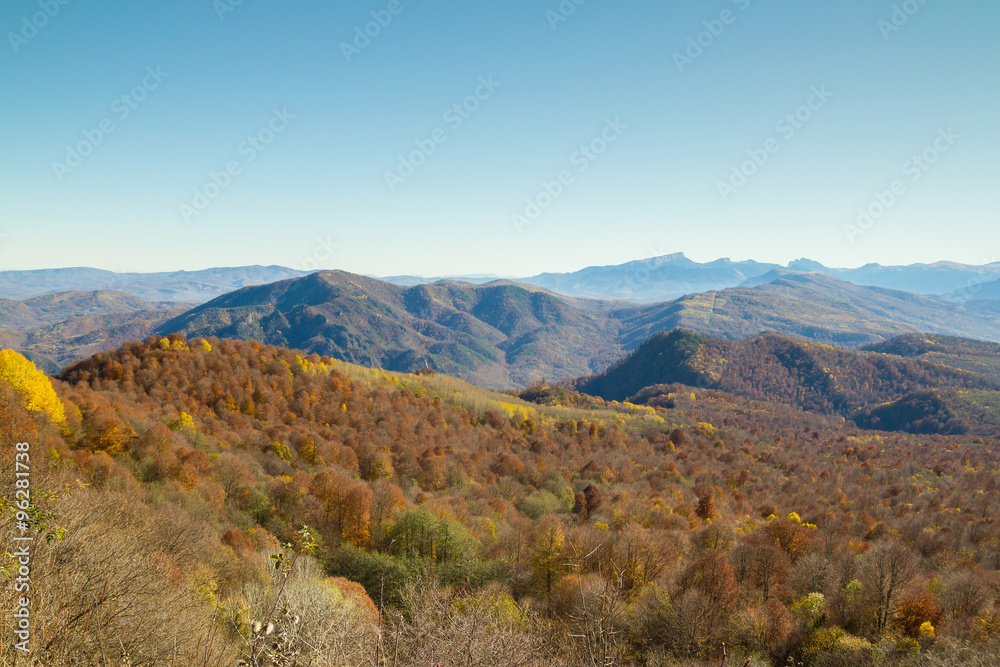 Colorful autumn in the mountains and valleys Colorful autumn in the mountains and valleys
