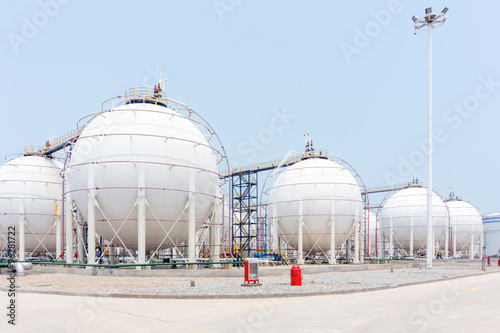 oil tank in oil depot in clear sky