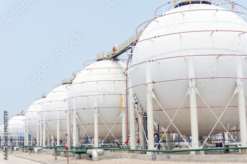 oil tank in oil depot in clear sky