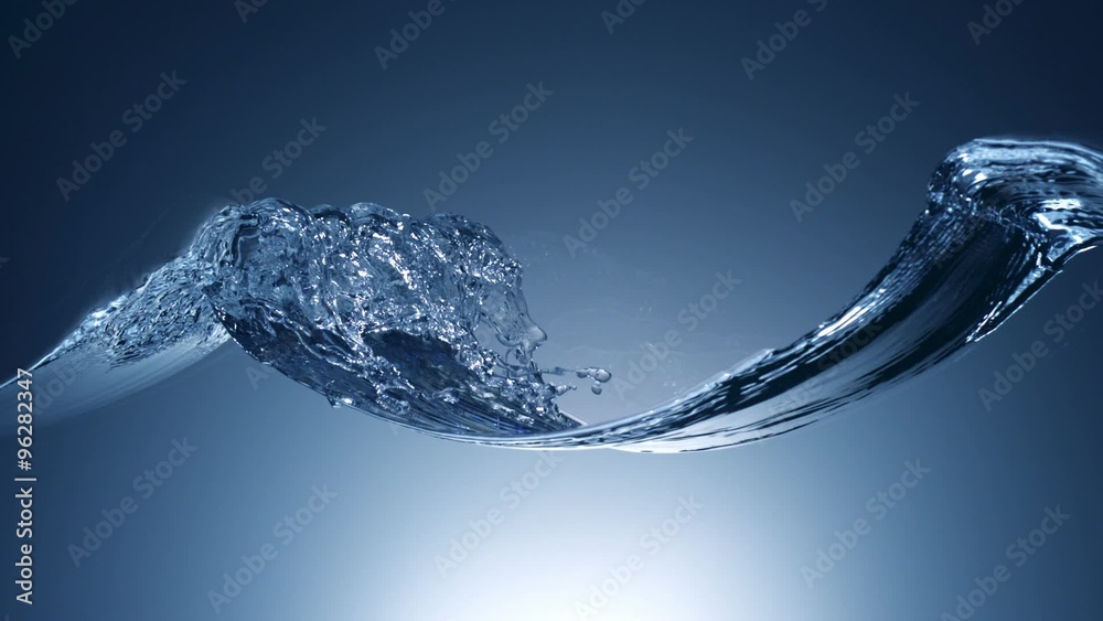 Water surface wave shooting with high speed camera.