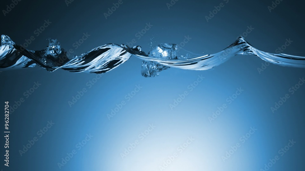 Water surface wave and glass falling shooting with high speed camera.