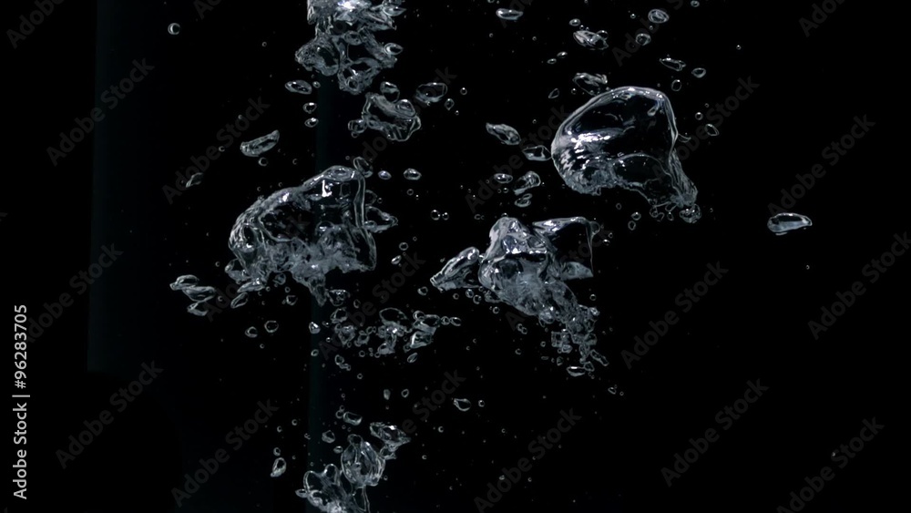 Bubbles rising in water shooting with high speed camera.