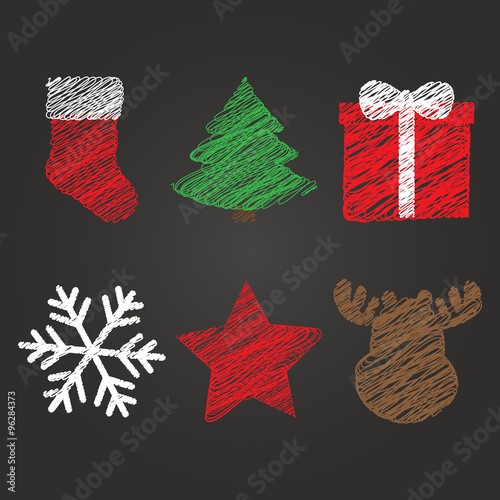 Merry Christmas and New Year symbols