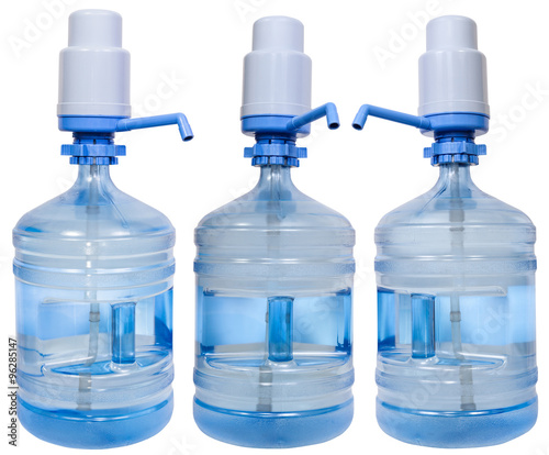 set of Drinking Water bottles with pump dispensers