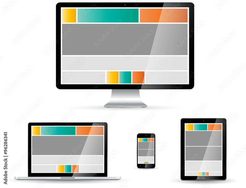 Modern digital tech device collection