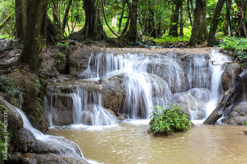 Keingkravia waterfall at sangkhlaburi, Kanjanaburi. Thailand © kannapon
