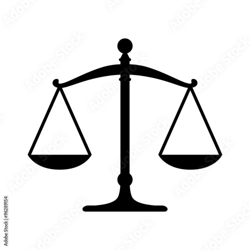 Scales of justice flat icon for apps and websites photo