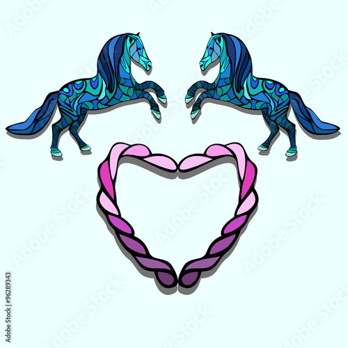 horse and heart.