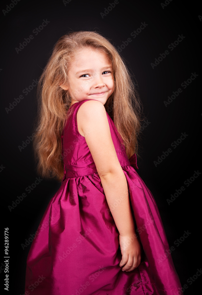 Little cute girl in a pink dress Little cute girl in a pink dress