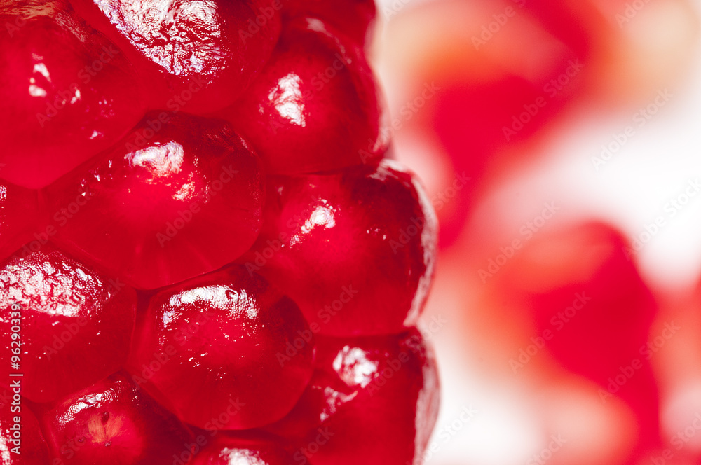 Macro of the garnet seeds. Macro of the garnet seeds.