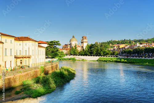 View of Adige River and Church of San Giorgio in Braida, Verona