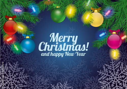 Merry Christmas and happy New Year art.