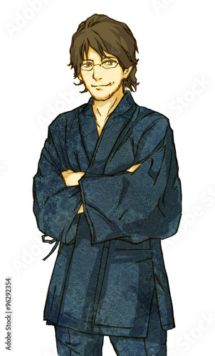 眼鏡イケメン 作務衣 Stock Illustration Adobe Stock