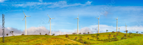 Horizontal Axis Wind Turbines. Panorama photo