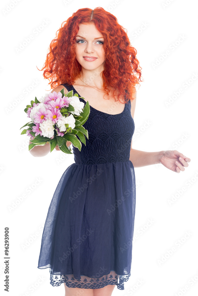 Beautiful girl with a bouquet Beautiful girl with a bouquet