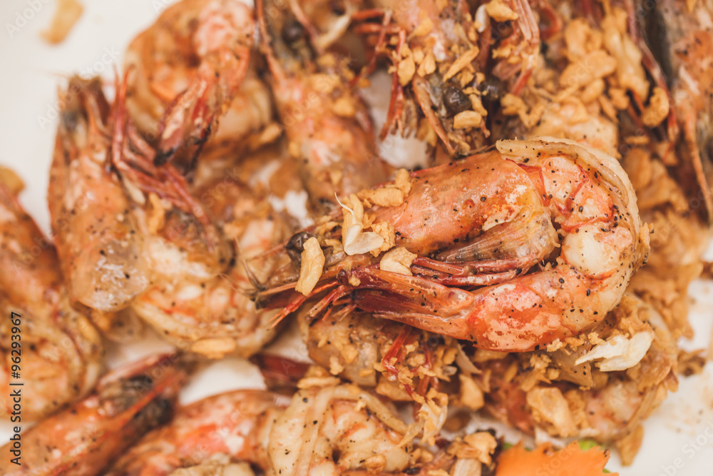 Background of Fried Prawns , closeup Background of Fried Prawns , closeup