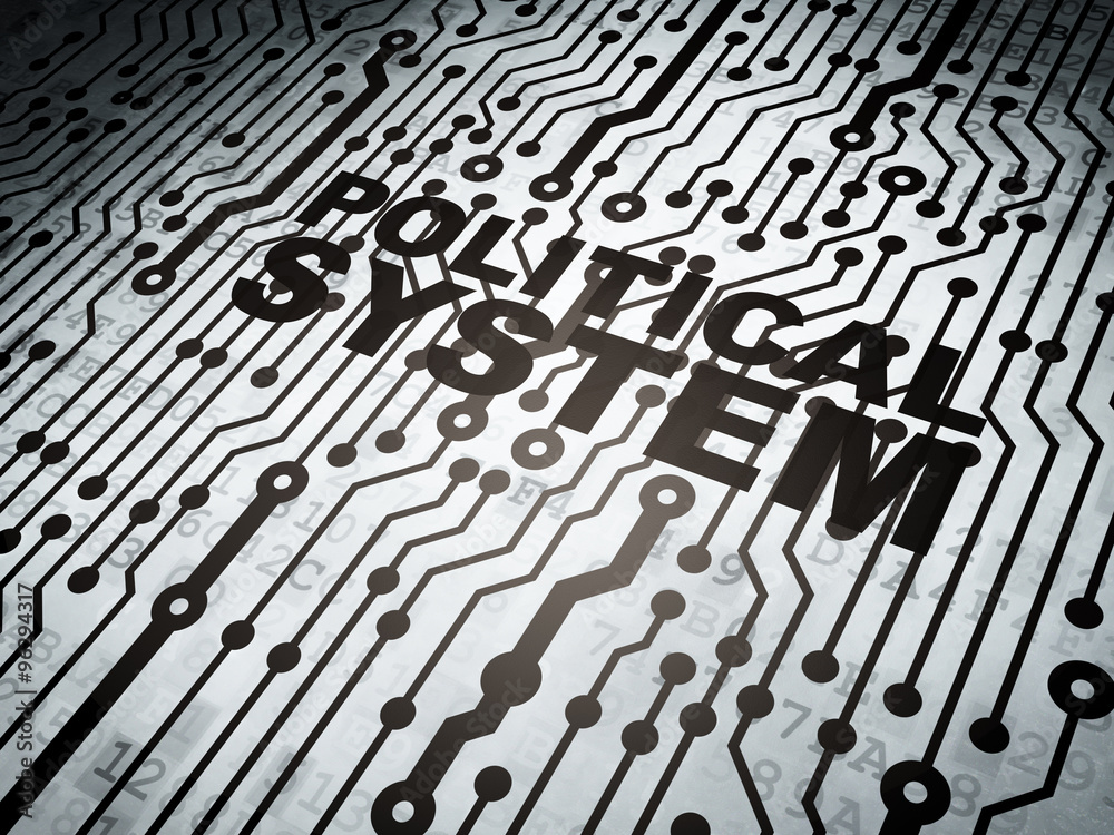 Fototapeta premium Politics concept: circuit board with Political System