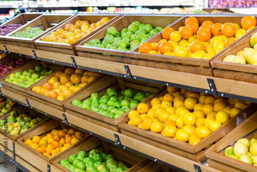 Vegetable shelf at the supermarket