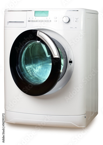 The washing machine on a white background