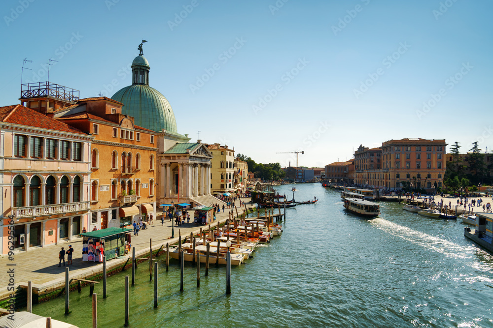 The Grand Canal and the San Simeone Piccolo in Venice, Italy
