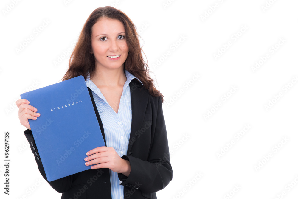 Frau präsentiert ihre Bewerbung Frau präsentiert ihre Bewerbung