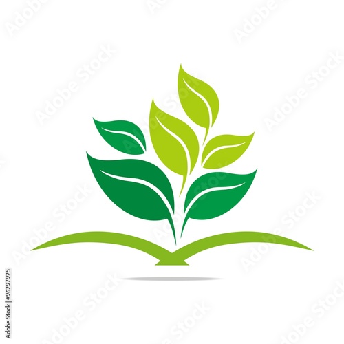 Logo leaves mashed drugs organic product icon