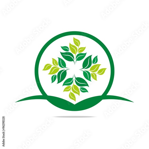 Logo leaves mashed drugs organic product icon