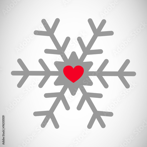 Schneeflocke mit Herz