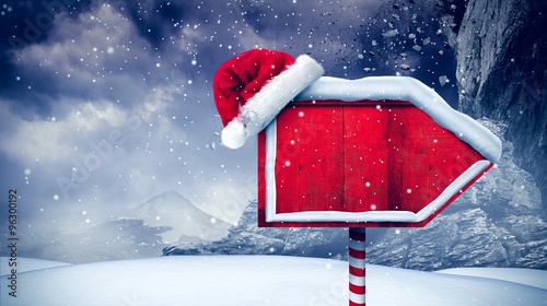 Fotografiet Santa sign in north pole