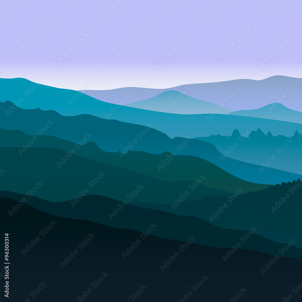 Fototapeta premium View of blue mountains.Mountain landscape.