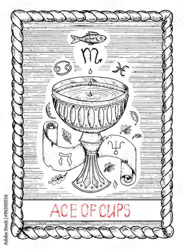 The tarot card. Ace of cups