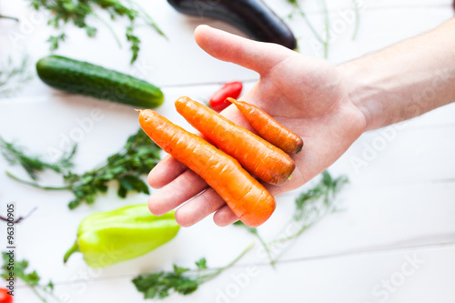 Preparing for cook raw vegetables