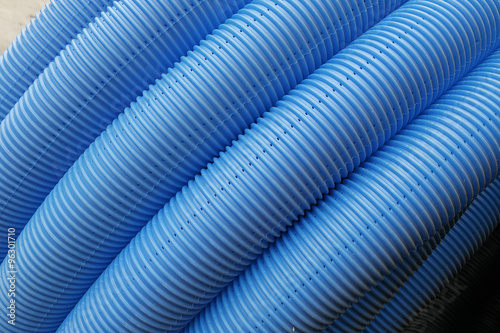 blue corrugated tube