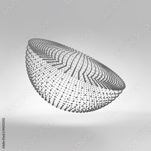 Half-sphere. Molecular lattice. Connection structure. 