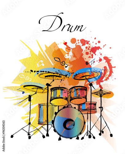 Drums Watercolor vector