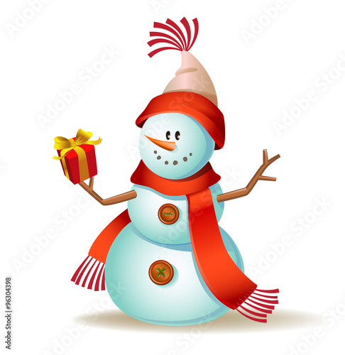 Cute cartoon snowman