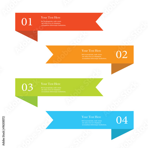 Set of ribbon banners