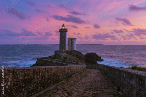 Lighthouse Petit Minou in pink sunset