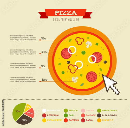 Pizza Infographics Elements and Icons