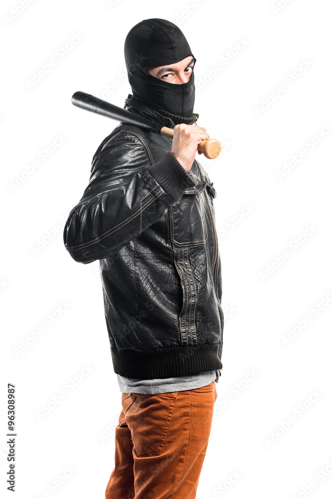 Robber playing baseball
