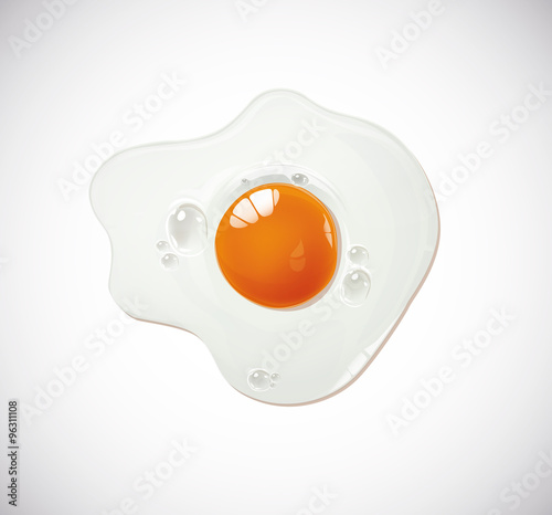 Fried egg isolatedon white background. Vector