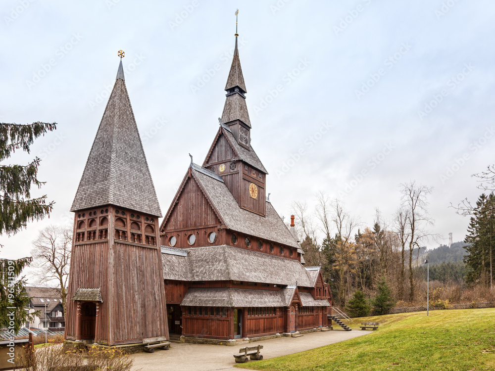 Stave church at Hahnenklee, Harz region