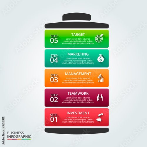 Vector battery element for infographic.